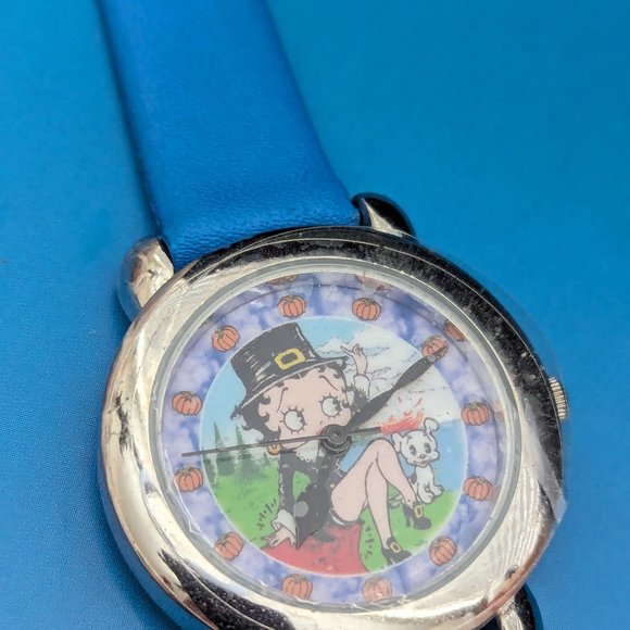 Vintage Betty Boop and Dog Fancy Blue wrist band Working - Picture 4 of 8